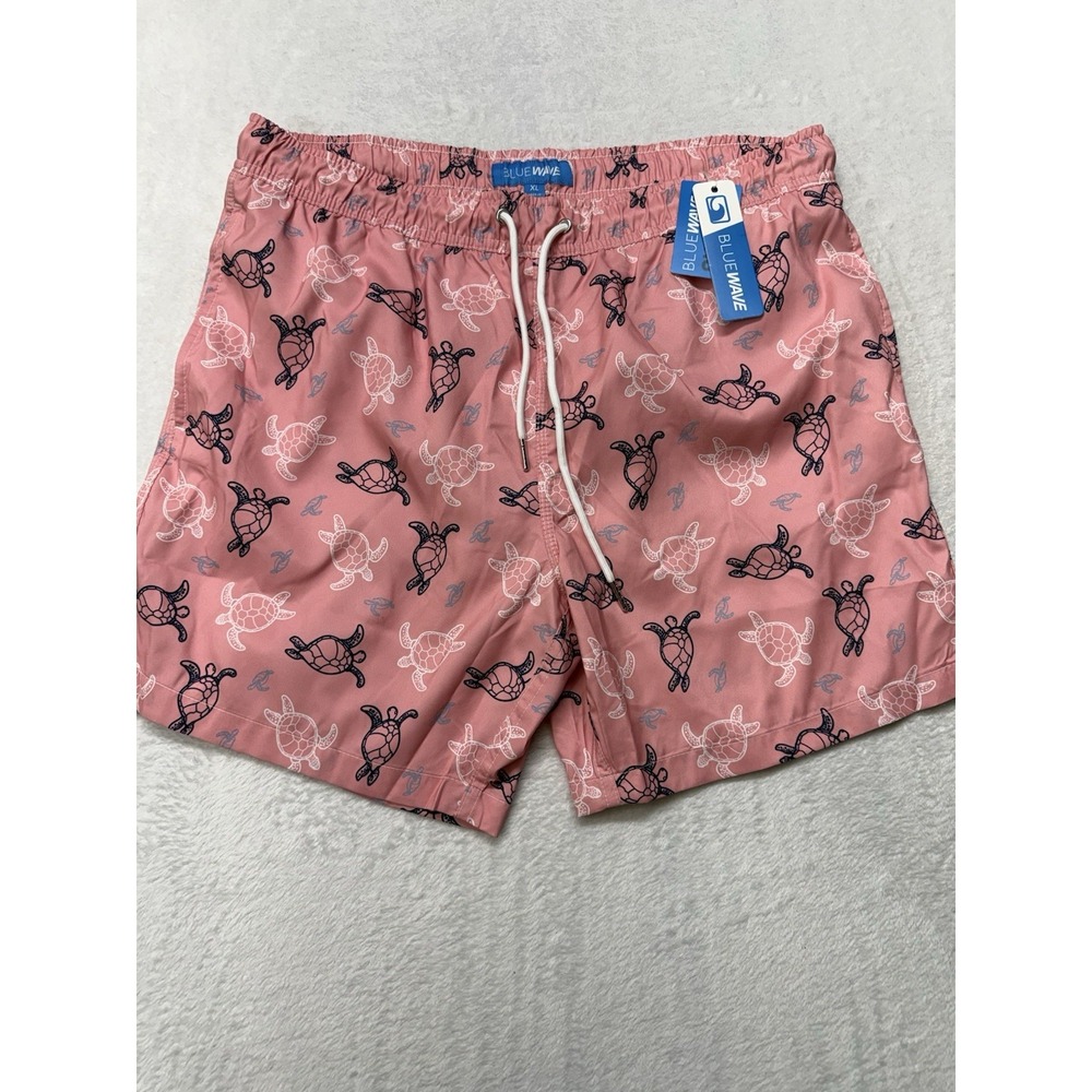 Blue Wave Men's XL Pink Sea Turtle Swim Shorts New With Tags Never Worn Trunks